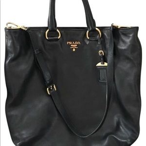 Prada Black Leather with Gold Hardware